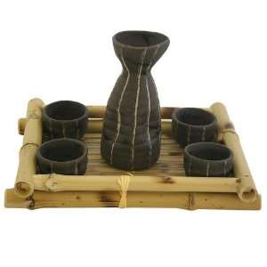 Glazed Ceramic 5 Pcs Japanese Sake Set 