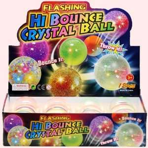    Color Strobe Light Glitter Ribbon Water Ball   High Bounce!  Dozen