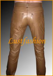 mens leather pants brown leather trousers jeans Leder  