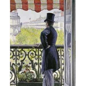  Man on a Balcony, Boulevard Haussmann Gustave Caillebotte 