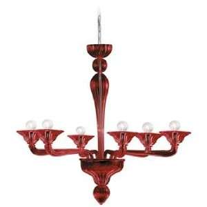  Asti Collection Red Glass 31 3/4 Wide Chandelier