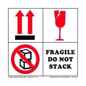  Fragile Do Not Stack Label, 6 X 6, ipm,428, 500 Per Roll 