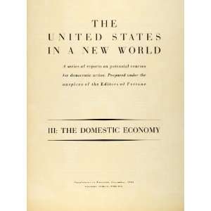  1942 Article United States New World Economy Domestic 