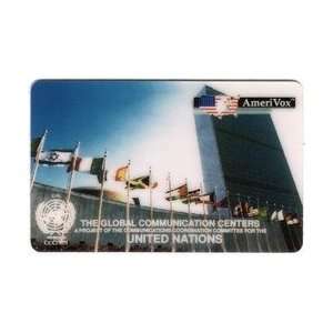   Card: United Nations Global Communication Center & International Flags
