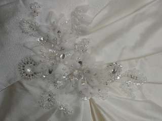 2010 BNWT Anjolique 2105 Ivory SILK One Shoulder Wedding Dress Bridal 