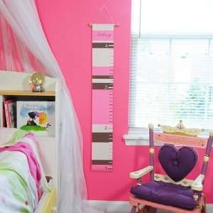  Personalized Pink Stripes Growth Chart: Baby