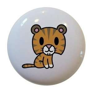 Tiger Cub Ceramic Cabinet Drawer Pull Knob