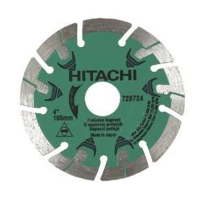 Hitachi 728724 4 Inch Segmented Rim Diamond Saw Blade for Concrete and 