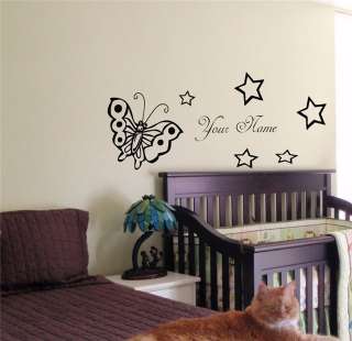 CUSTOM PERSONALIZED BABY NAME TINKERBELL FAIRY WALL STICKER BOY GIRL 