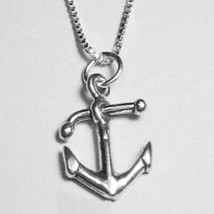  Nautical Anchor Charm Sterling Silver Necklace: Arts 