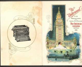1901 PanAm Exposition Buffalo Underwood Typewriter card  