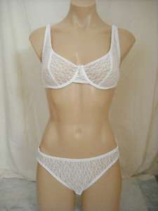 Piece Sheer Lace Underwire Bra and Bikini Set   Size 34C  