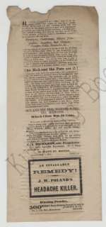 1855 NH Bank Establishment Merrimack River Bank handbill ads quack 