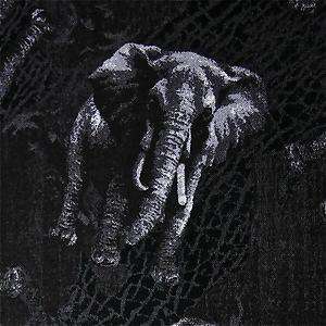 FabriQuilt Cotton Fabric Stately African Elephants, Gray & Black Per 