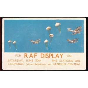 1928 RAF Airplanes Parachutes Paratroopers Mini Poster 