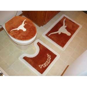  Texas Longhorns Combo 3 Piece Bath Rug Set & 3 Piece Towel 