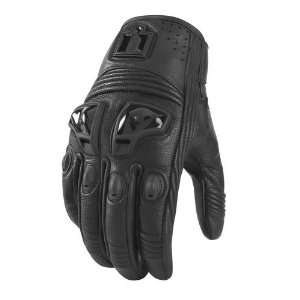    ICON JUSTICE LEATHER WOMENS STREET GLOVES BLACK MD: Automotive