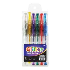  BAZIC 6 Glitter Color Gel Pen w/ Cushion Grip, Case Pack 