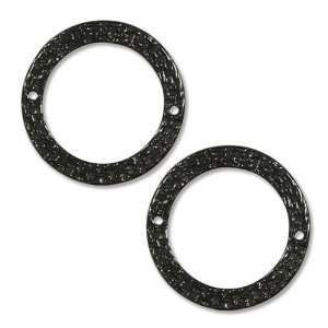  Gun Metal Plated Connector Link 2 Hole Textured Circle 