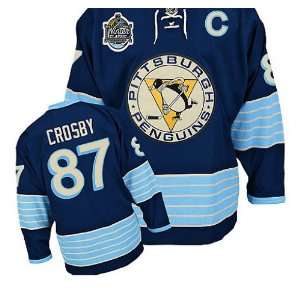  Pittsburgh Penguins winter classic jerseys #87 Crosby dark blue 