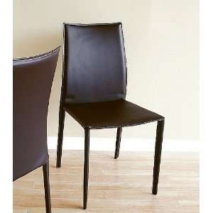 Contemporary Rockford Brown Leather Dining Chair: Home 
