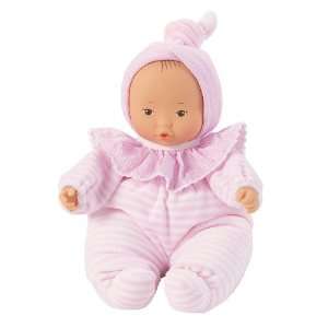   Babipouce Asian Baby Doll in Pink Striped Pajamas: Toys & Games