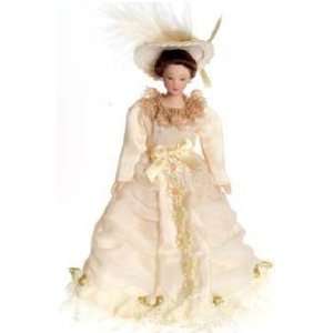  Miniature Victorian Lady Doll in Peach Gown: Toys & Games