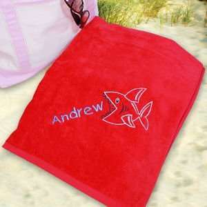  Embroidered Shark Beach Towel