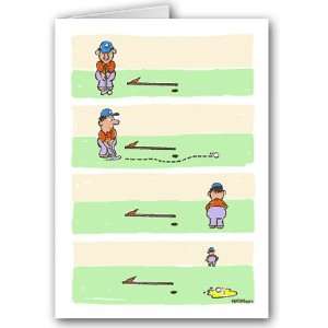   Golf Note Card Pack   Bad shot, pees on ball