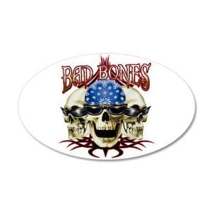    22x14 Oval Wall Vinyl Sticker Bad Bones Skulls: Everything Else