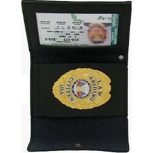  Black Leather Police ID & Badge Holder 