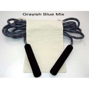  3/8 16 Ft. Grayish Blue Jump Rope with Cotton Draw String Bag 