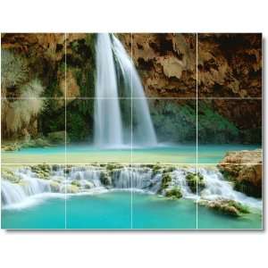 Waterfalls Picture Bathroom Tile Mural W036  18x24 using (12) 6x6 