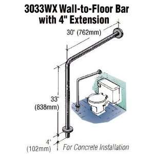 Stainless Steel, Alloy 304 Anti Slip 1 1/2inch Wall to Floor Bar with 