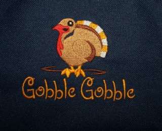 Gobble Gobble Thanksgiving Turkey on Large Zipper Tote Bag Any Color 