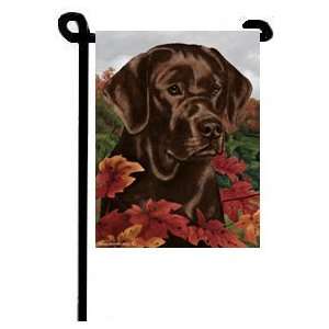    Chocolate Labrador Fall Leaves Garden Flag 