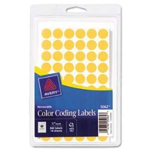   Color Coding Labels, 1/2in dia, Neon Orange, 840/Pack: Office Products