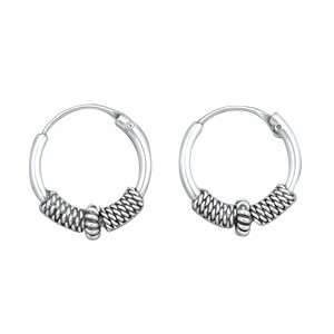    Sterling Silver Braided Rope Bali Hoop Earrings 16MM Jewelry