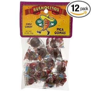 BUENOCITOS Pica Gomas (Chili Candy), 2.5 Ounce Bags (Pack of 12 