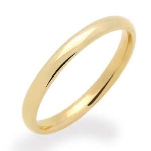   14K Yellow Gold Wedding Band 2MM Plain Comfort Fit For Size 5 Jewelry