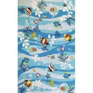  Blue Tropical Fish Rug: Home & Kitchen