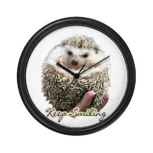  Hedgehog Keep Smiling Funny Wall Clock by  