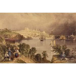  William H. Bartlett Canvas Art Repro View of Baltimore: Home & Kitchen