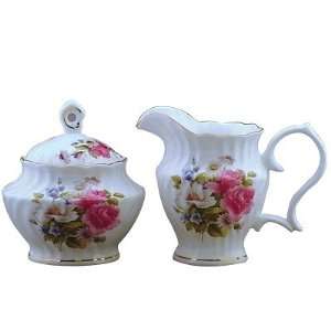  Graciess Rose Sugar and Creamer Set