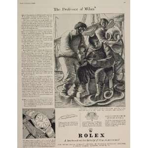  1953 ORIG. Ad Rolex Perpetual Watch Scuba Diver Cutolo 