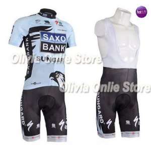 2011 saxo bank short sleeve cycling jersey and bib shorts s~xxxl 