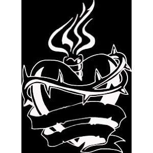HRT (399) 8 white vinyl decal flaming with banner and barbed wire 