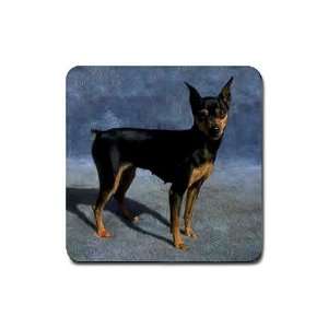 Miniature Pinscher Rubber Square Coaster (4 pack)