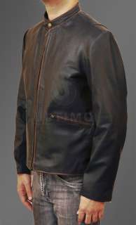 Tron Legacy Sam Flynn Distressed Cow Hide Brown Leather Jacket  