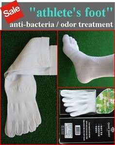   Quality WHITE five toe socks shoes Anti Bacteria / Odor ATHLETES FOOT